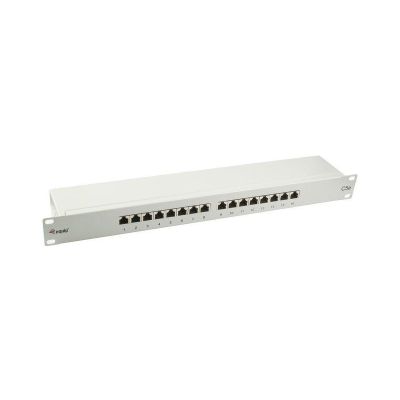 3. Equip 19" Patchpanel 16xRJ45 Cat5e FTP 1U    1000MHz RAL7035