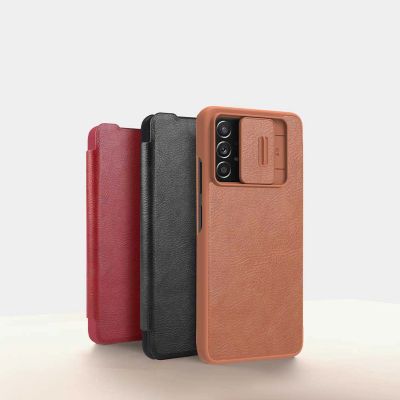 8. Nillkin Qin skórzana kabura etui Samsung Galaxy A73 brązowy