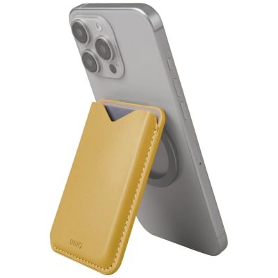 2. Magnetyczny portfel UNIQ Lyden Evo na telefon - żółty