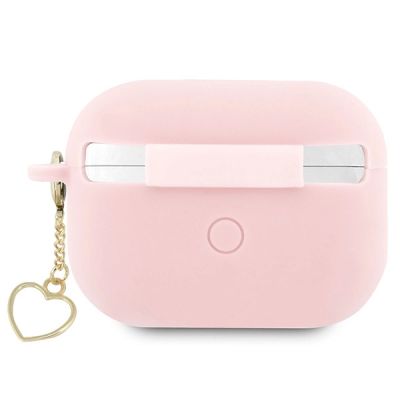 2. Etui Guess Silicone Charm Heart Collection na AirPods Pro 2 - różowe