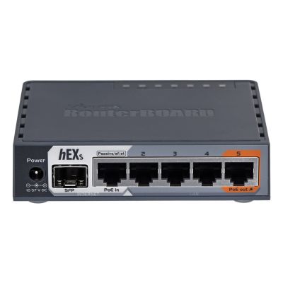 2. Router Mikrotik hEX S (RB760iGS) Total Ethernet  Ports:6; Architecture:MMIPS; CPU core:2