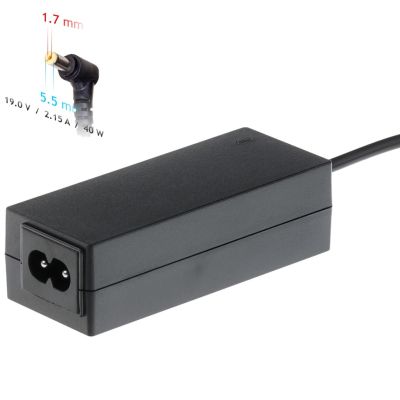 5. Zasilacz sieciowy Akyga AK-ND-47 do notebooka Acer, DELL, Packard Bell (19 V; 2,15 A; 40W; 5.5 mm x 1.7 mm)