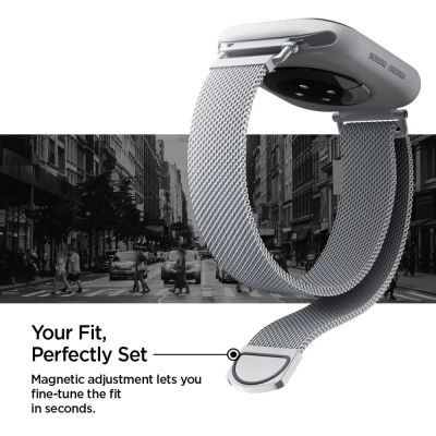 8. Pasek Spigen WBM4 na Apple Watch (40 / 41 / 42 mm) - srebrny