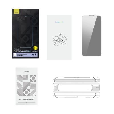 8. Baseus Privacy szkło hartowane do iPhone 14 Pro na cały ekran 0.4mm prywatyzujące filtr Anti Spy + zestaw montażowy
