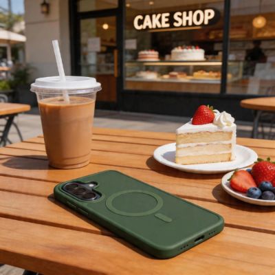 4. Etui Tech-Protect Magmat MagSafe na Samsung Galaxy A36 / A56 / A37 5G - zielone matowe