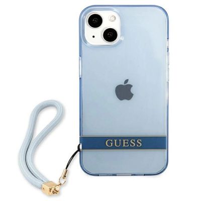 3. Etui Guess Translucent Strap na iPhone 13 mini - niebieskie
