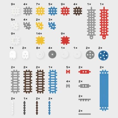 3. Klocki konstrukcyjne Marioinex Mini Waffle Konstruktor, 140 elementów