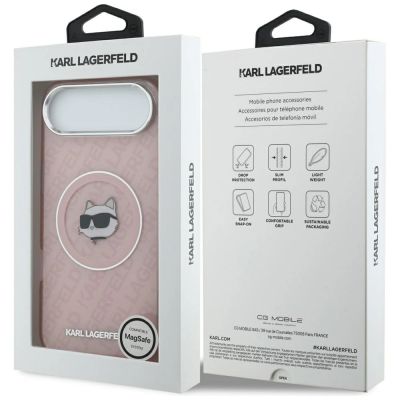 8. Etui Karl Lagerfeld IML Choupette Head Logo MagSafe na iPhone 17 Air - różowe
