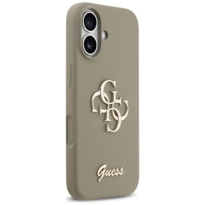 4. Etui Guess Silicone Big 4G Script na iPhone 17 - brązowe