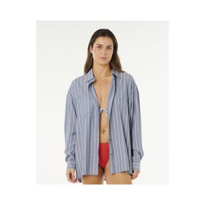 Koszula damska RIP CURL Beach Days Pinstripe Shirt niebieska