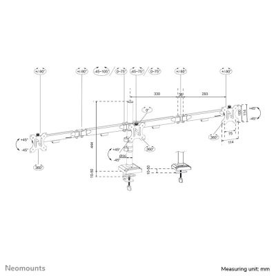 16. Uchwyt biurkowy do 3 monitorów 10-27" NEOMOUNTS DS60-600BL3