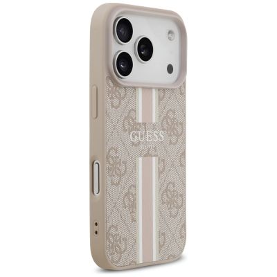 4. Etui Guess 4G Printed Stripes MagSafe na iPhone 17 Pro - różowe