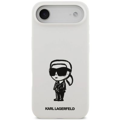 3. Etui Karl Lagerfeld Silicone Karl Sketch & Logo MagSafe na iPhone 17 Air - białe