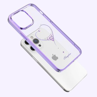 5. Etui silikonowe z kryształami Swarovski Kingxbar Wish Series do iPhone 14 Plus - fioletowe