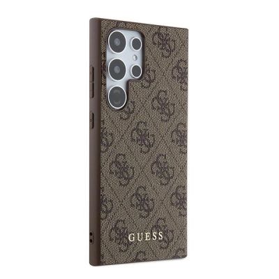 4. Etui Guess 4G Metal Gold Logo na Samsung Galaxy S24 Ultra - brązowe