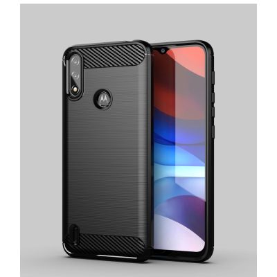 6. Carbon Case elastyczne etui pokrowiec Motorola Moto E7i Power czarny