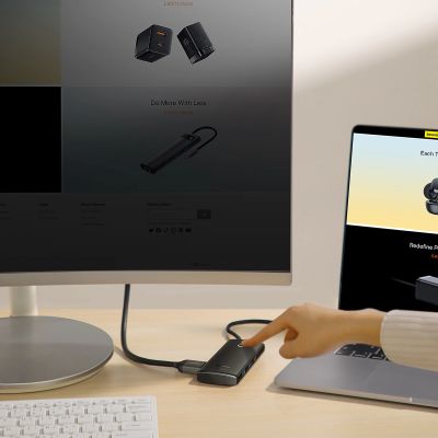 10. Baseus Lite Series wielofunkcyjny HUB USB Typ C - 2 x USB 3.0 / USB Typ C PD / HDMI 1,4 / SD/TF czarny (WKQX050101)
