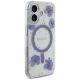 4. Etui Guess Resin Flowers Glitter MagSafe na iPhone 16 - fioletowe