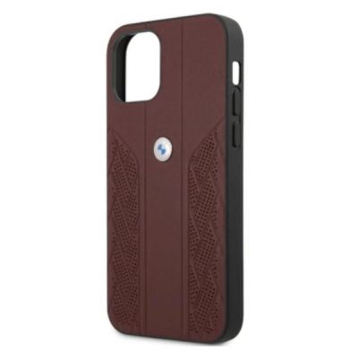 6. Etui BMW Leather Curve Perforate na iPhone 12 Pro Max - czerwone