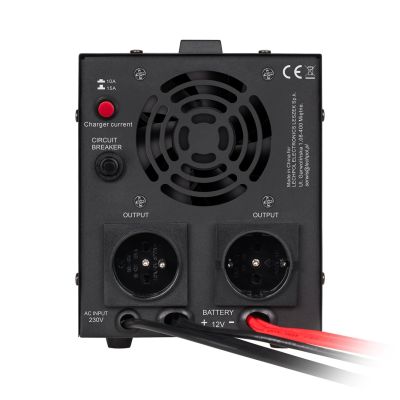 5. Zasilacz awaryjny KEMOT PROsinus-800 URZ3405B przetwornica z czystym przebiegiem sinusoidalnym i funkcją ładowania 12V 230V 800VA/500W - kolor czarny