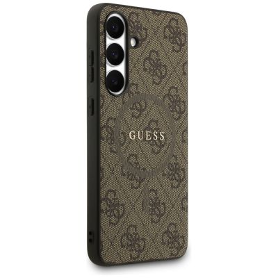 4. Etui Guess 4G Ring Classic Logo MagSafe na Samsung Galaxy S25 FE - brązowe