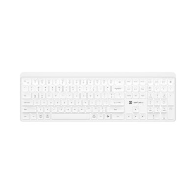 NATEC KLAWIATURA TANG US BEZPRZEWODOWA BT + 2.4GHZ CICHA SLIM BIAŁA