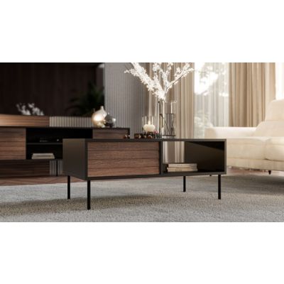 3. Ława/Stolik CORTINA 100x55x45 czarny/orzech