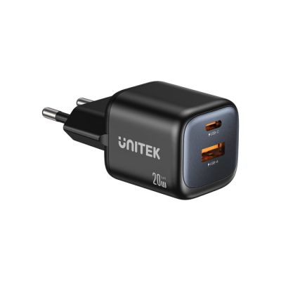 15. UNITEK ŁADOWARKA SIECIOWA 2X GAN USB-C & USB-A 20W CZARNA