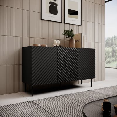 3. Komoda 3D2SZ ONDA 150x45x85 czarny
