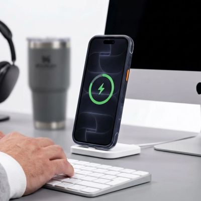6. Etui Tech-Protect MagAir MagSafe CC na iPhone 18 Pro / 17 Pro - ciemnoniebieskie matowe