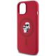 6. Etui Karl Lagerfeld Silicone Karl&Choupette Heads Ring MagSafe na iPhone 15 - czerwone