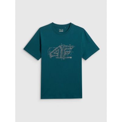 8. T-shirt regular z nadrukiem męski 4F 4FRSS26TTSHM3989-10S