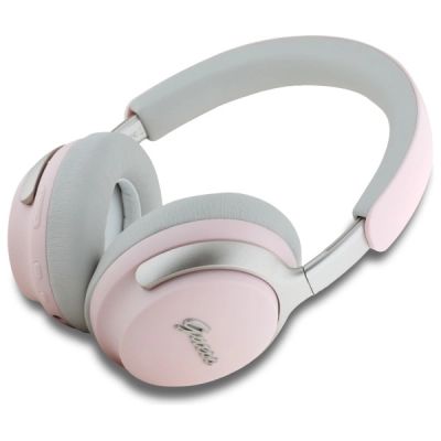 2. Słuchawki nauszne Bluetooth Guess Metal Script Logo ANC/ENC - różowe