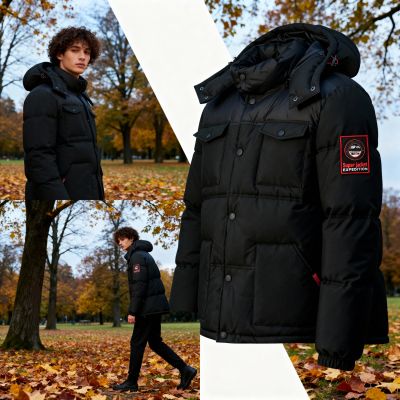 8. Kurtka męska Geographical Norway BAREDA DB BLACK MEN 096 BLACK (WY3882H/GN-NOIR)