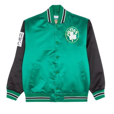 Kurtka Mitchell & Ness NBA Boston Celtics Primetime Heavyweight Satin Jacket Vintage Logo Celtics M JK8453-BCEKYGN