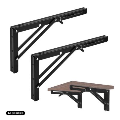 8. MACLEAN UCHWYT SKŁADANY POD PÓŁKĘ ŚCIENNĄ UCHWYT SKŁADANY PÓŁKI ŚCIENNEJ MACLEAN, MIN 250MM, MAX 500MM, MAX 50KG, 2 SZTUKI, M