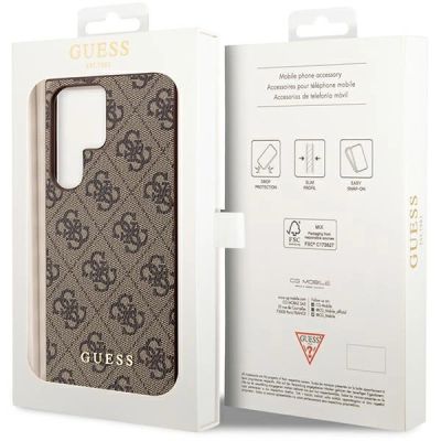 8. Etui Guess 4G Metal Gold Logo na Samsung Galaxy S23 Ultra - brązowe