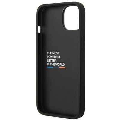 7. Etui BMW Leather Stamp Tricolor na iPhone 14 Plus - czarne