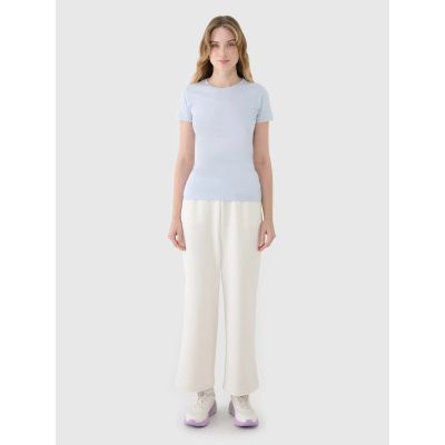 5. T-shirt damski slim z modalem 4F 4FWSS25TTSHF1995-34S