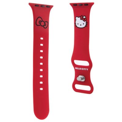3. Pasek Hello Kitty Silicone Kitty Head na Apple Watch 38/40/41mm - czerwony