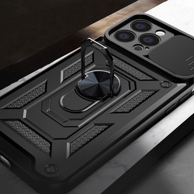 7. Hybrid Armor Camshield etui Vivo Y16 / Vivo Y02s pancerny pokrowiec z osłoną na aparat czarne