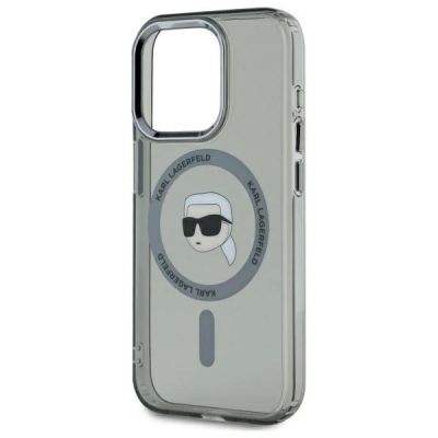 4. Karl Lagerfeld KLHMP15XHLSKIK iPhone 15   Pro Max 6.7" czarny/black hardcase IML Metal Karl Head MagSafe