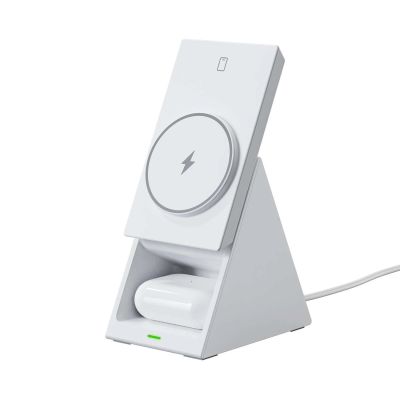 3. Stacja ładująca indukcyjna 3w1 Choetech T600 15W - biała