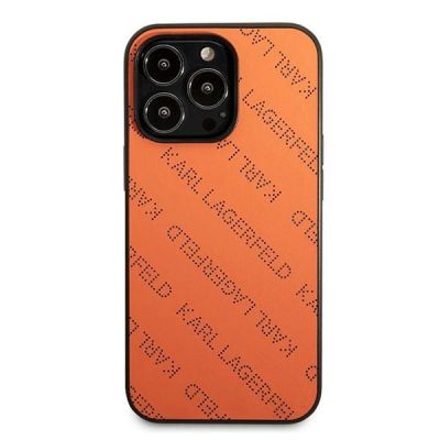 3. Etui Karl Lagerfeld Perforated Allover na iPhone 13 Pro / 13 6,1" - pomarańczowe