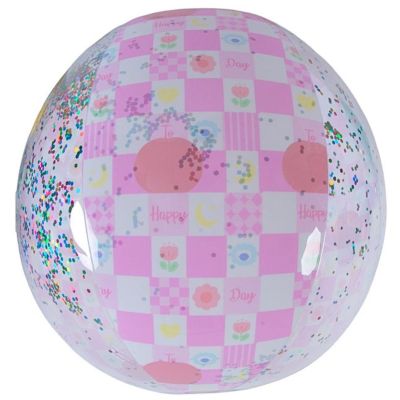 PIŁKA PLAŻOWA DMUCHANA 50CM BROKAT RÓŻOWY 53197