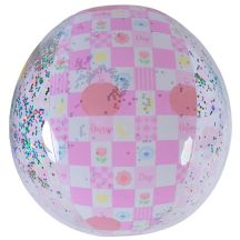 PIŁKA PLAŻOWA DMUCHANA 50CM BROKAT RÓŻOWY 53197