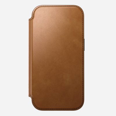 6. Nomad Modern Leather Folio pokrowiec na telefon komórkowy 16 cm (6.3") Opalony/Jasnobrązowy