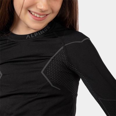 46. Bielizna termoaktywna Alpinus Active Set czarno-szara Jr GT43204