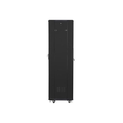 5. Szafa jednosekcyjna, zamykana na zamek Lanberg FF01-6642-12B (42U; 19''; 2050mm / 600mm / 600 mm; stojąca; Pełne, Szklane; 800 kg; kolor czarny)