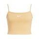 Koszulka damska Nike Sportswear Essential Rib Crop Top Sanddrift/White - DM6737-126